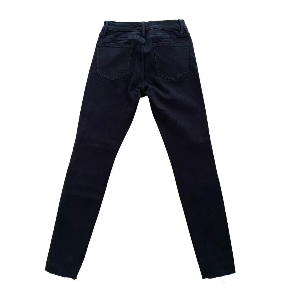 FRAME Denim Le Skinny de Jeanne Raw Stagger Mid-rise Women Goth Y2K Jeans 28 - Picture 6 of 9